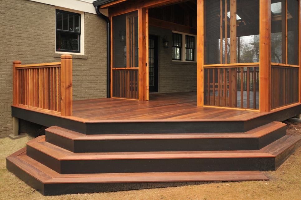 wooden small porch deck ideas
