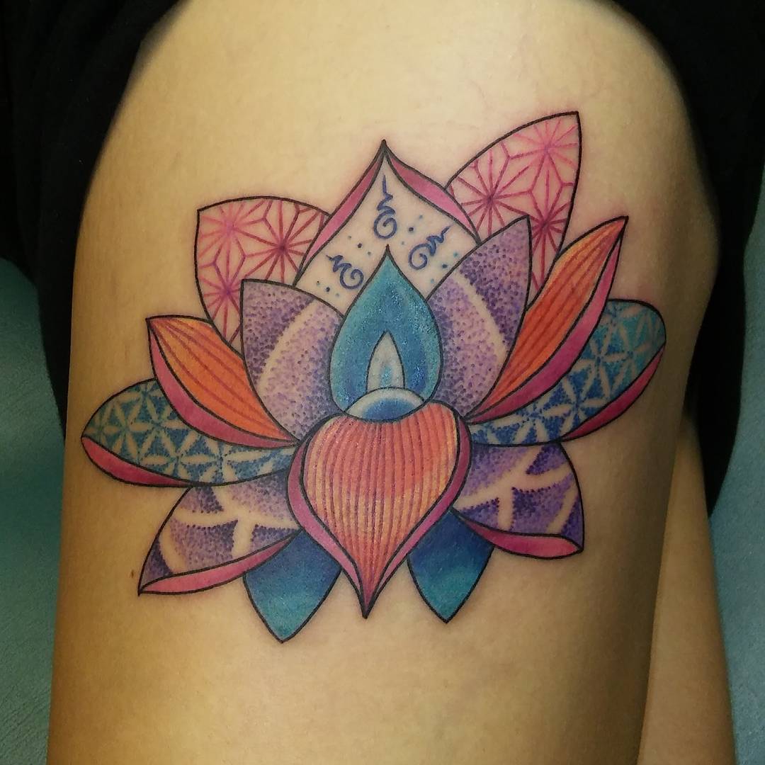 custom lotus tattoo for women