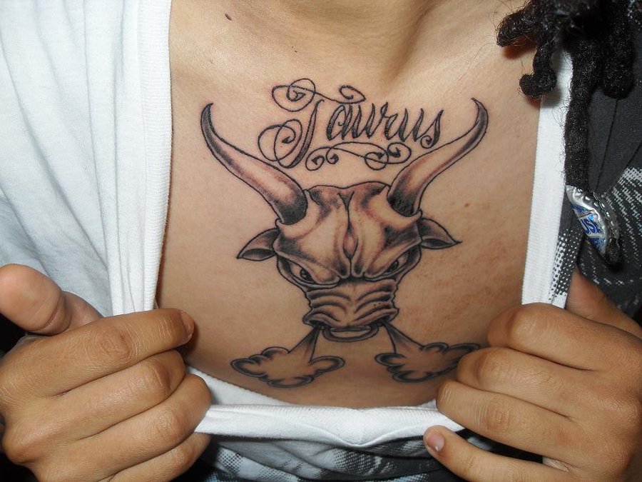 taurus chest tattoo design
