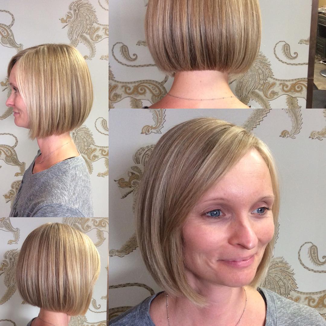 side parted classic bob hair