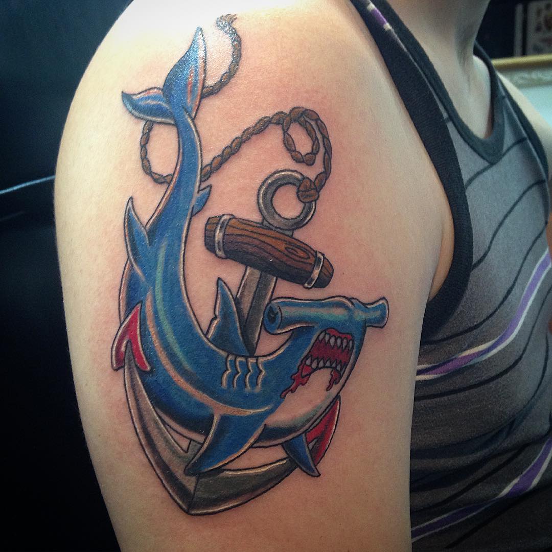 awesome shark tattoo looks so trendy