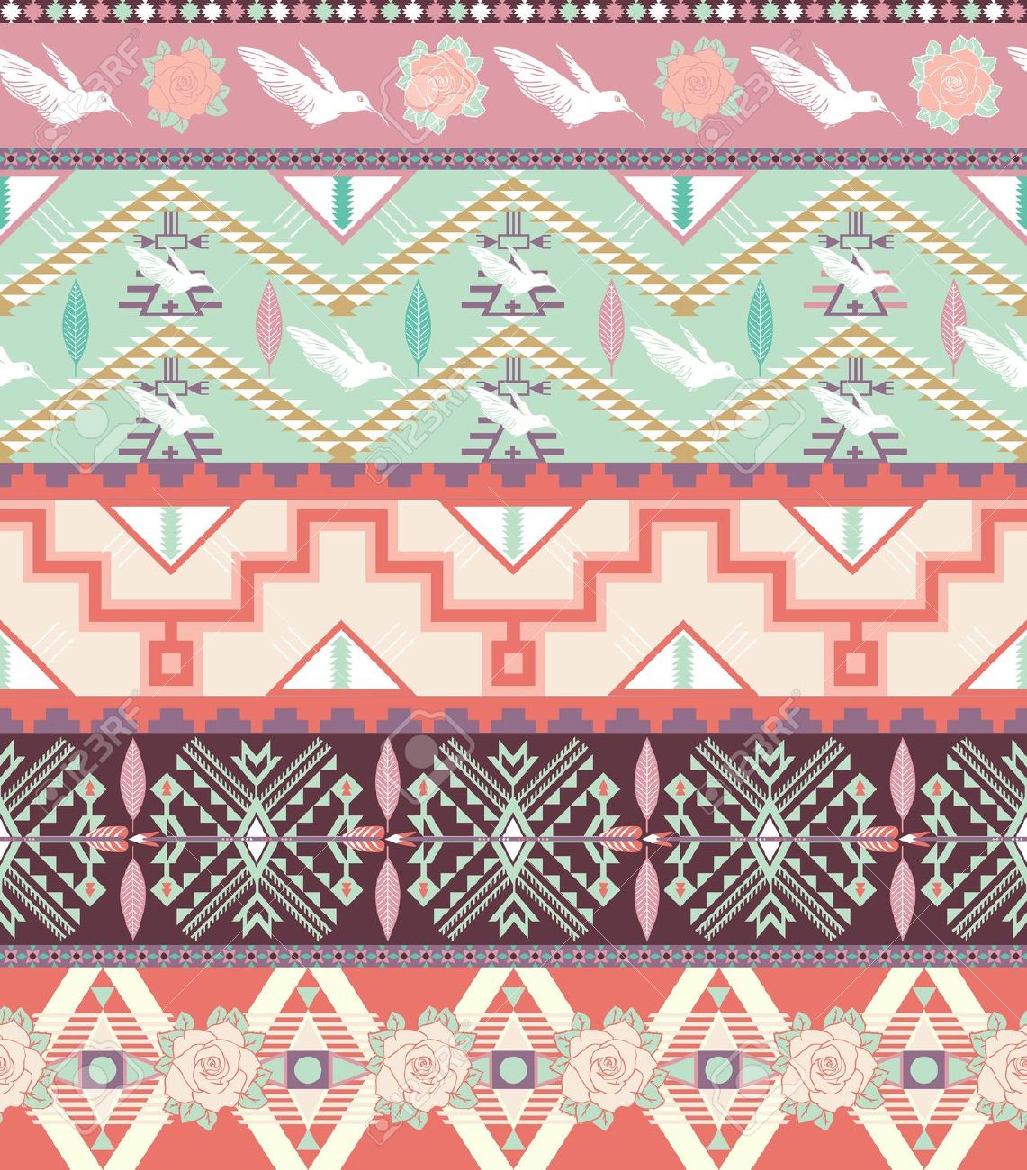 pastel aztec pattern