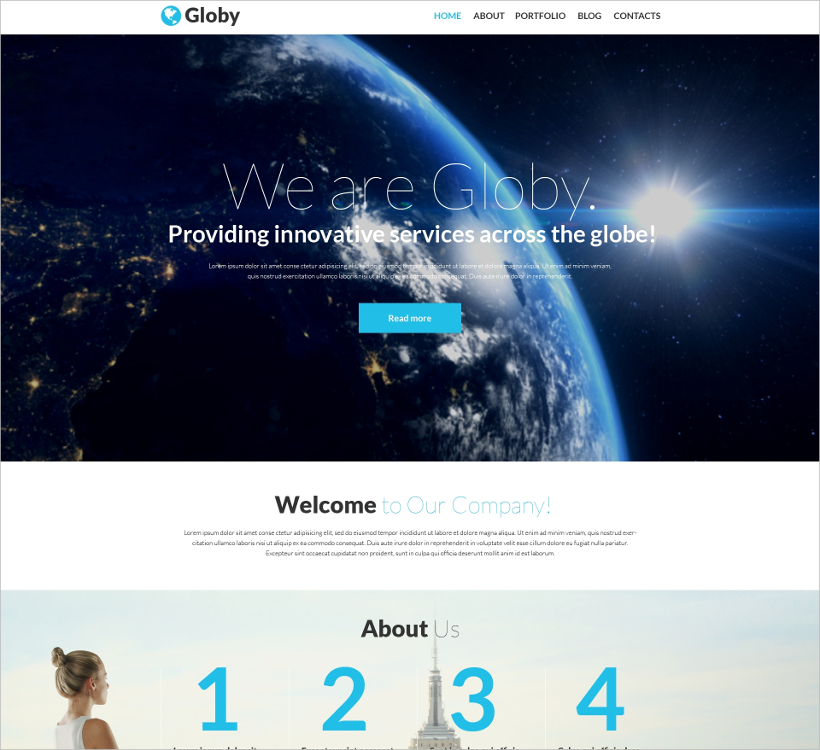 wordpress one page template
