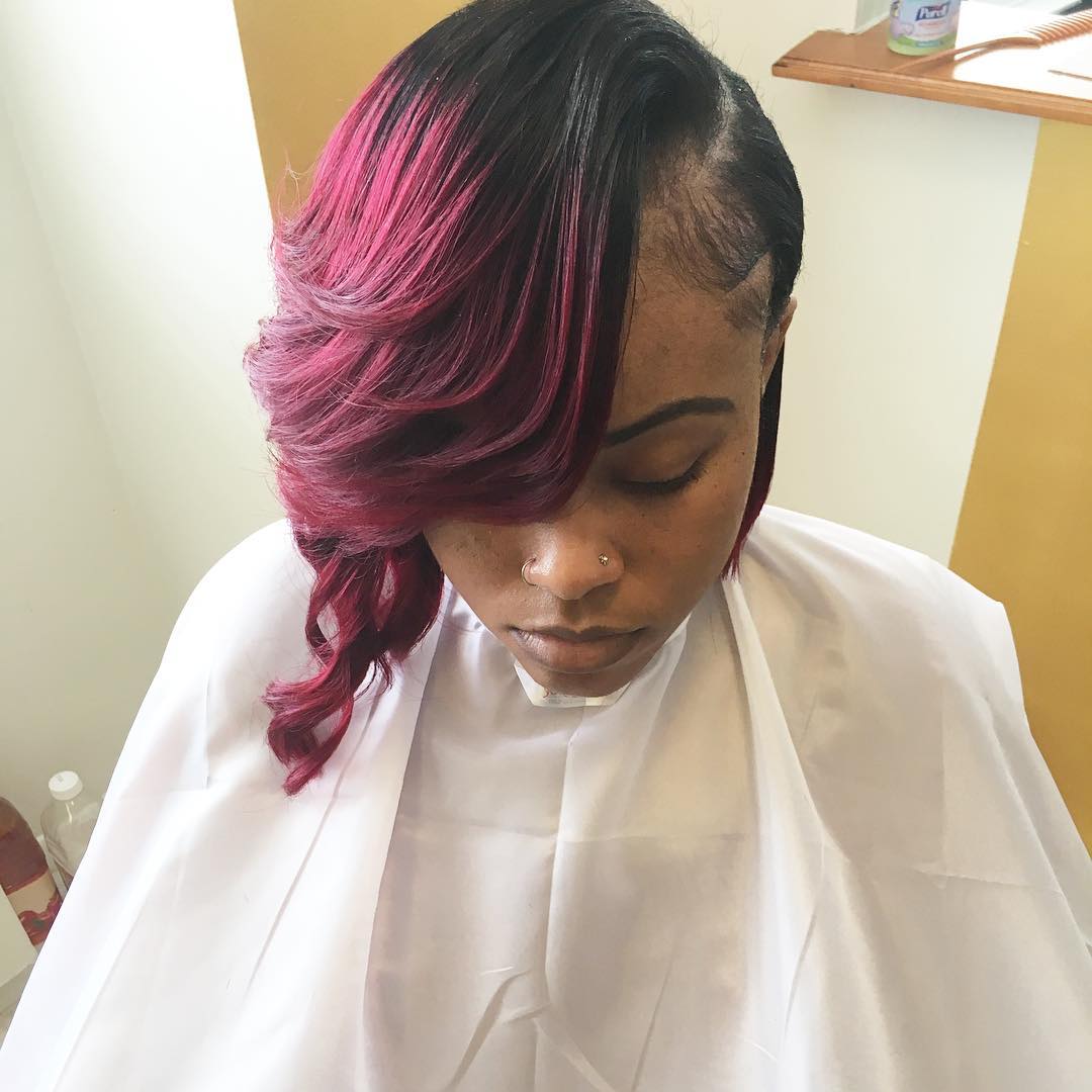 two toned edgy bob hair for black women