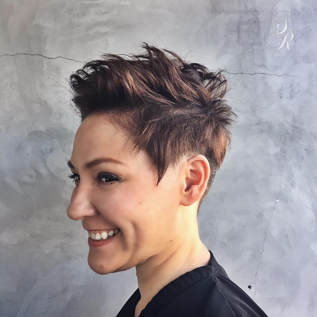 edgy style short stacked haircut