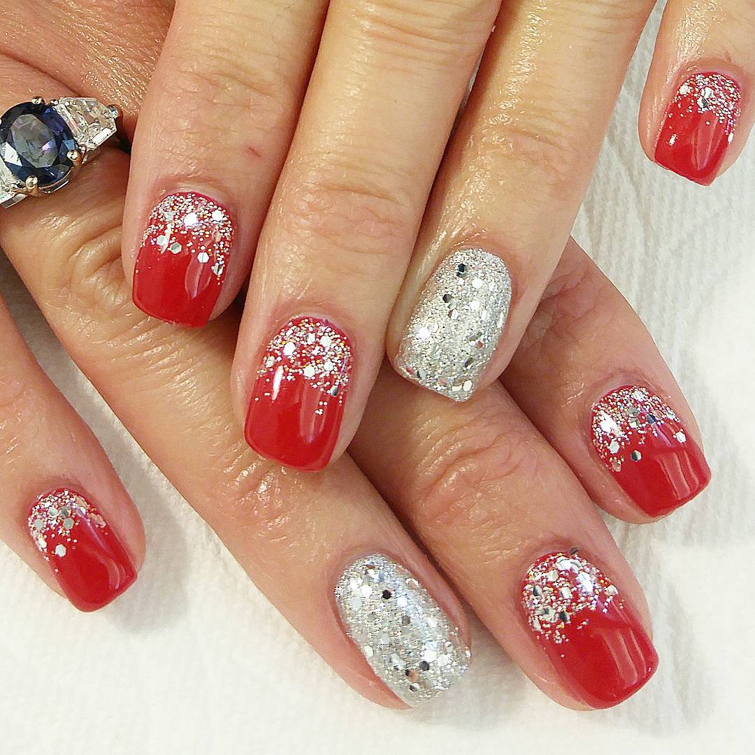 26+ Red and Silver Glitter Nail Art Designs , Ideas | Design Trends ...
