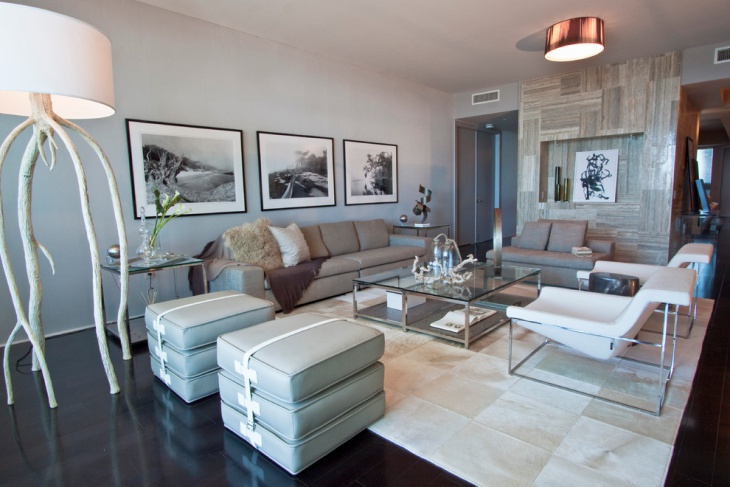 modern living room interior design with white sofa set