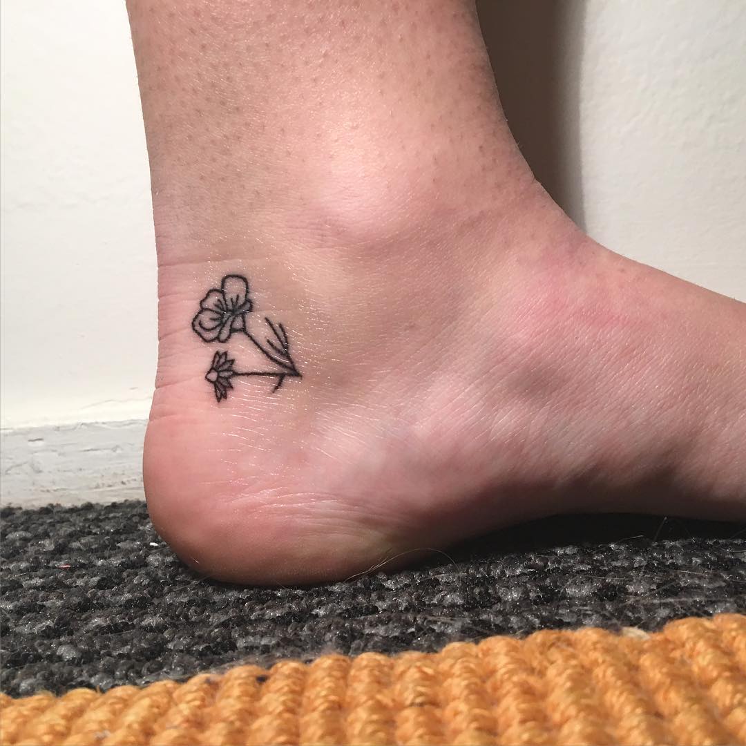 small tattoo on ankle