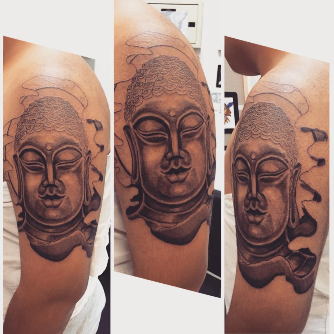 fashion sleeve buddha tattoo for men