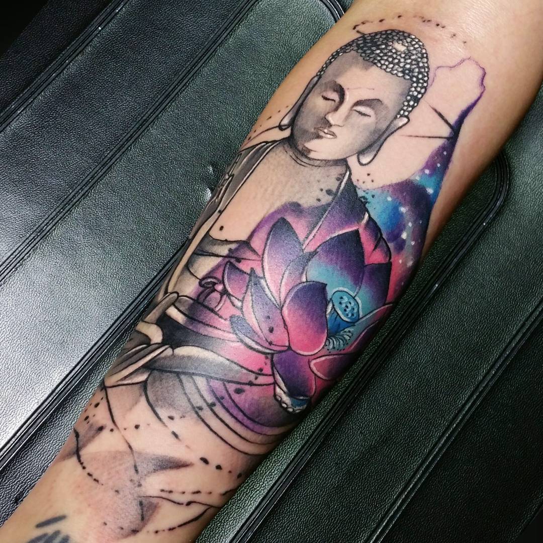 flower buddha tattoo