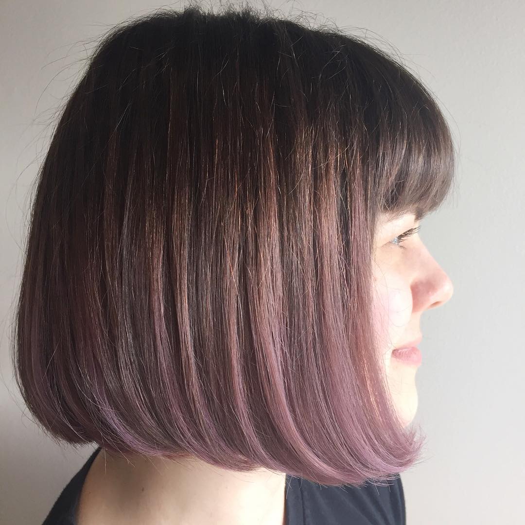 colored chin length bob hairstyle design