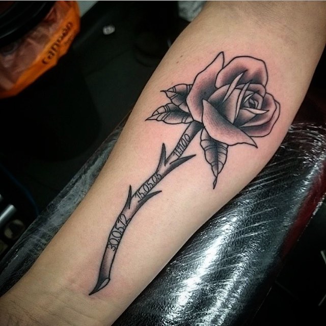 black and white rose tattoo design