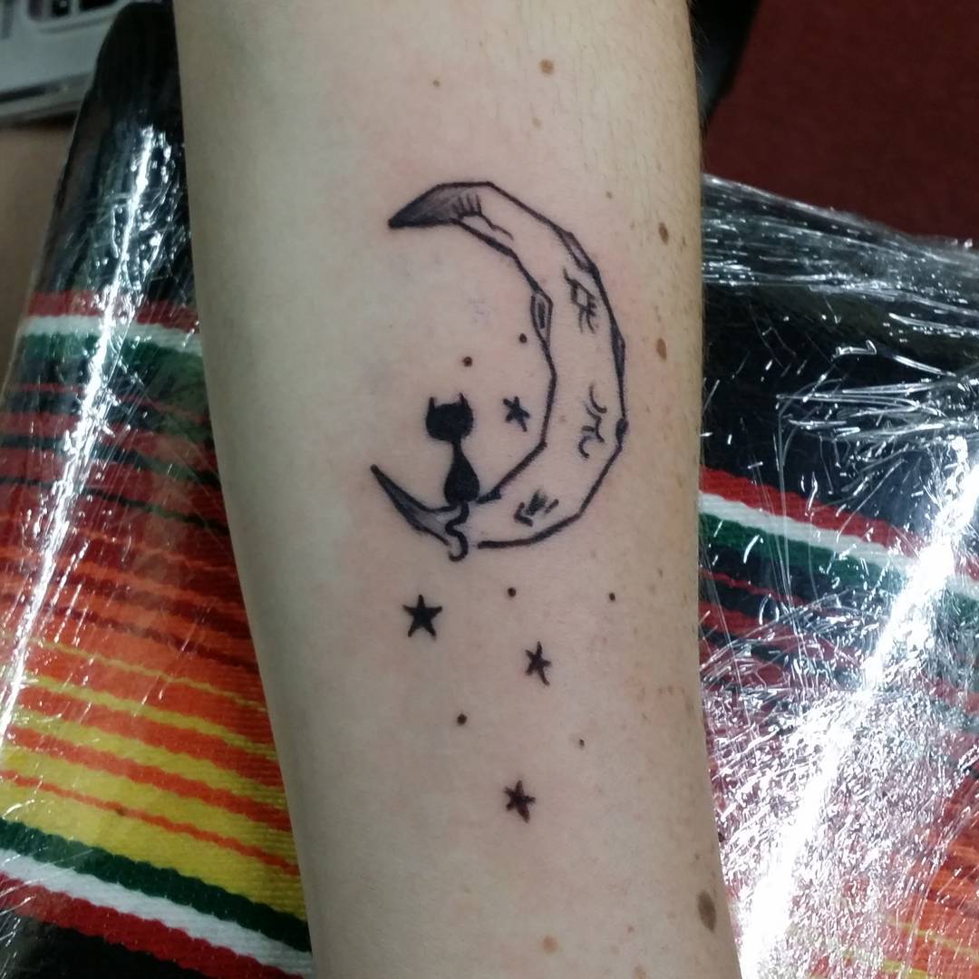 little moon tattoo design