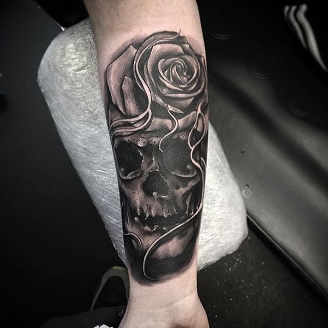 skull tattoo design for forearm