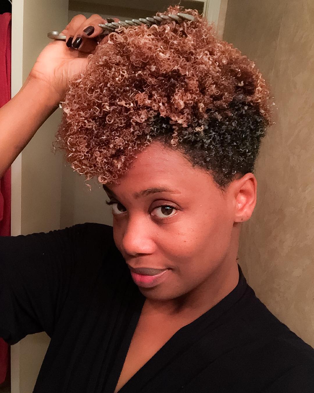 two toned tappered natural hairstyle 
