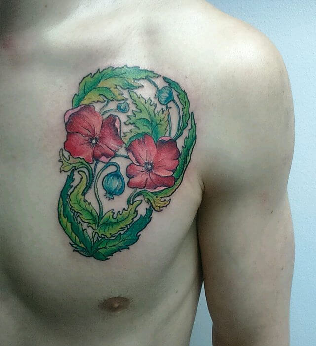fantastic poppy tattoo for men 1