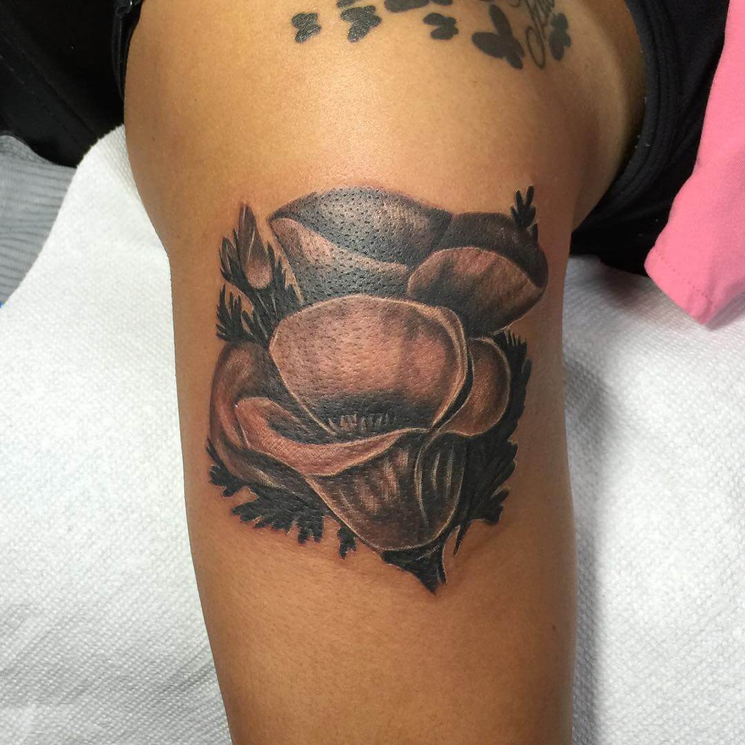 california poppy tattoo 1