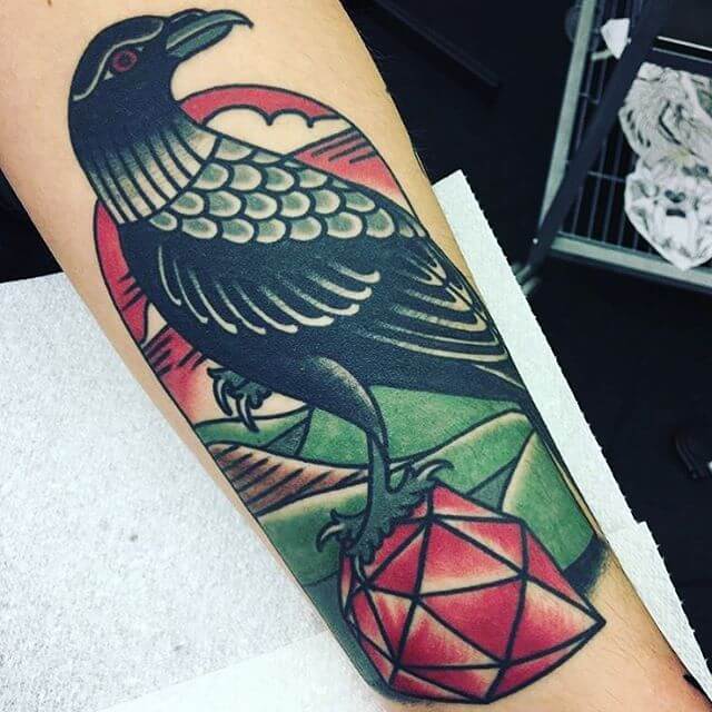 gorgeous crow tattoo design