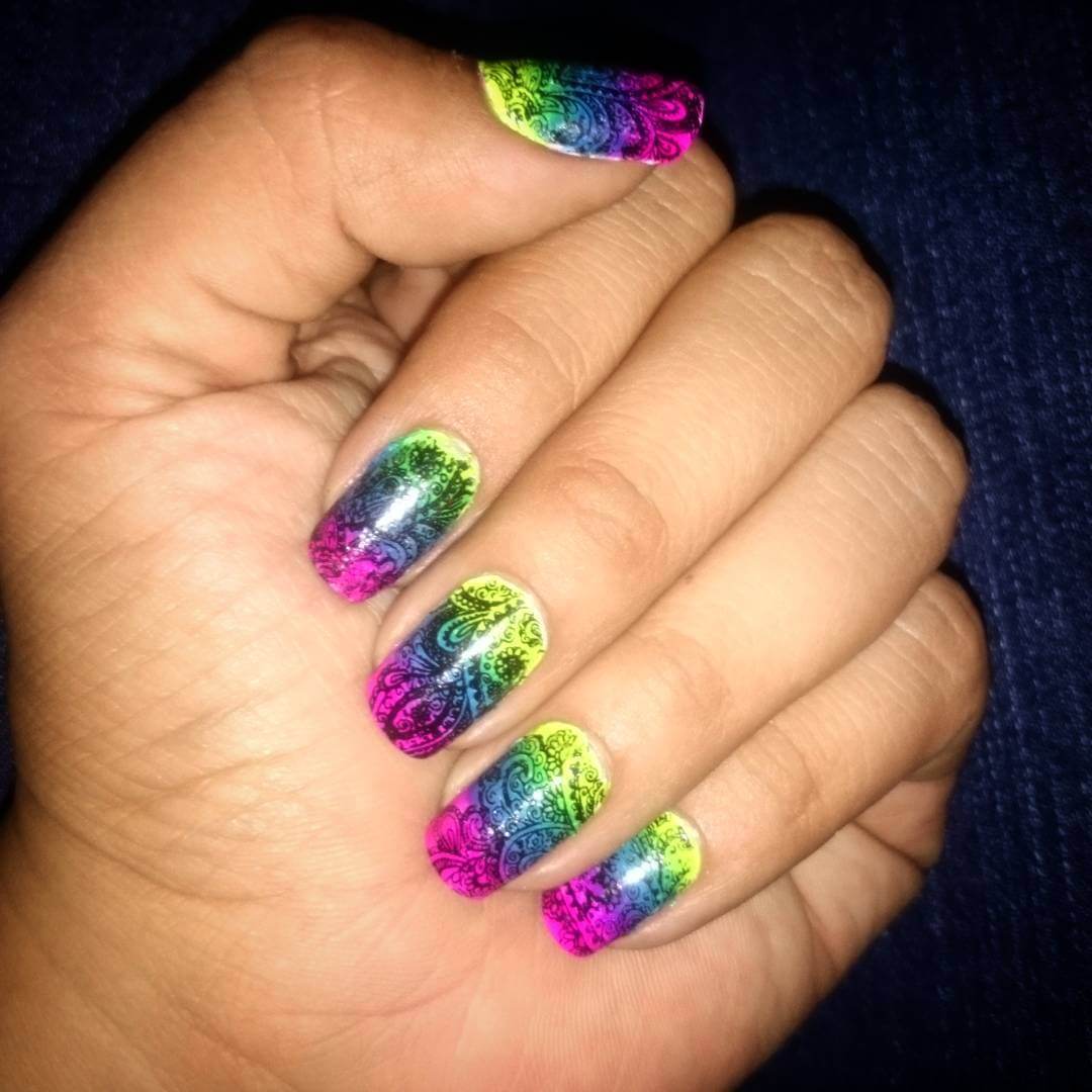 trendy colorful nail design