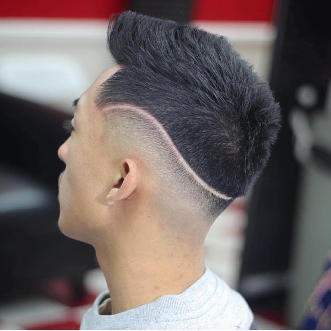 wave shaped faded haircut idea for boys