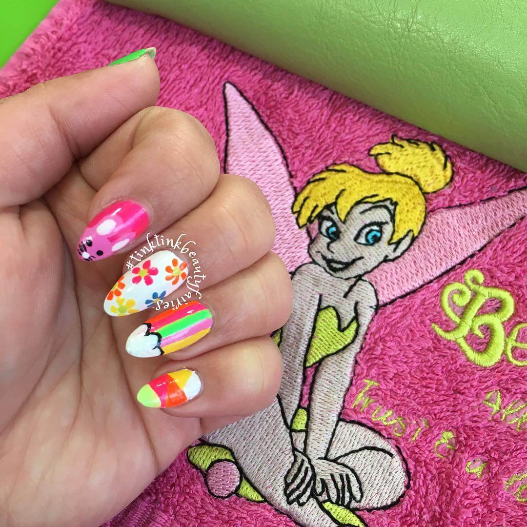 colorful easter nail art design