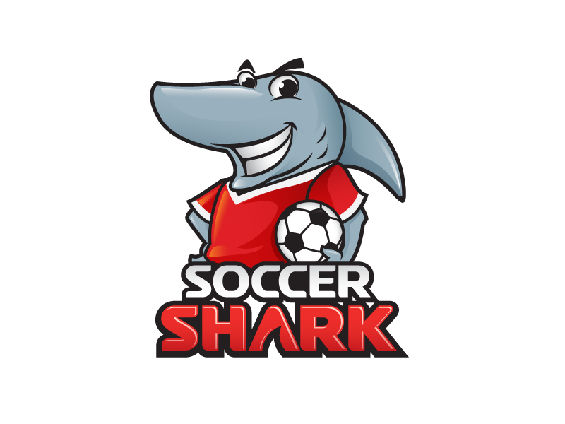 soccer shark logo design