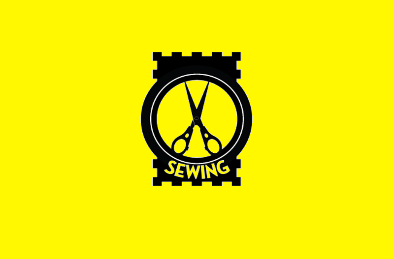 black sewing logo design