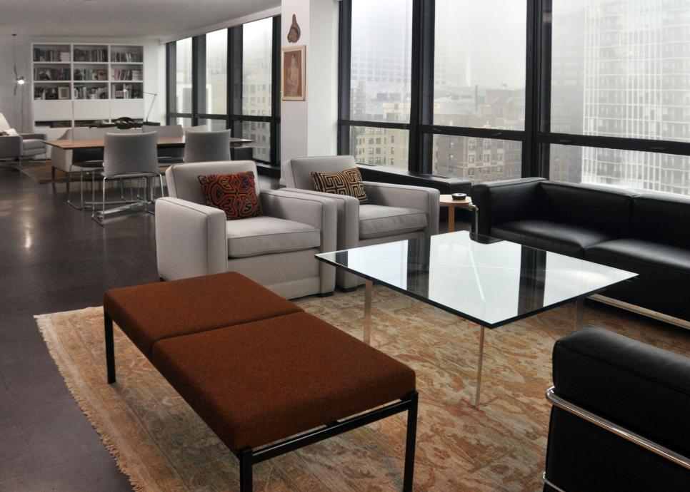 contemporary urban living room with sleek furniture