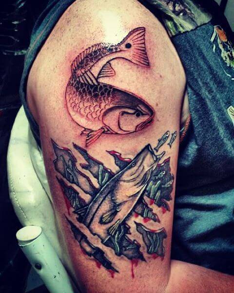 awesome fish tattoo idea on hand