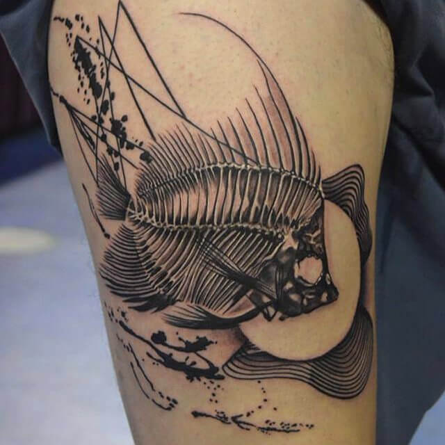 graphic fish tattoo design