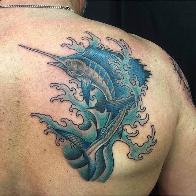 sail fish tattoo design