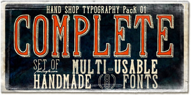 retro style typography font