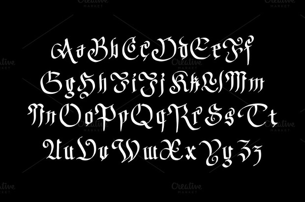 gothic typography fonts
