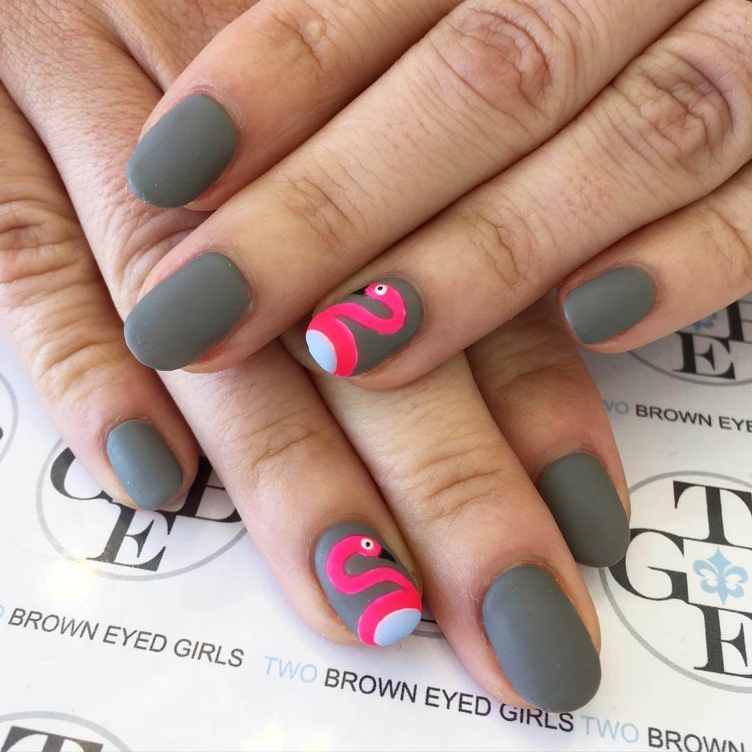 pink gray nail design 1
