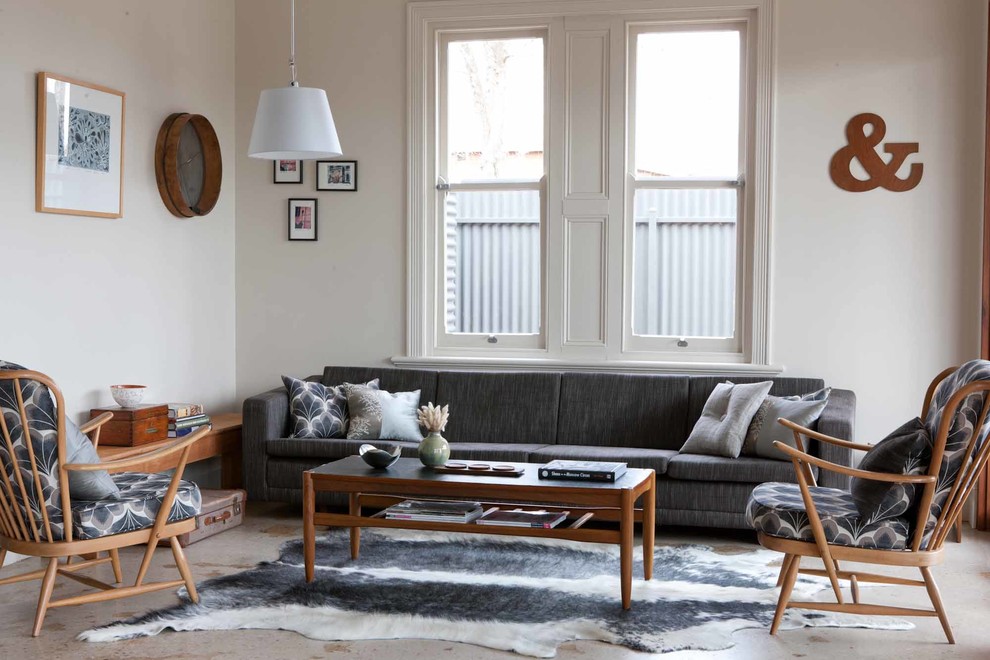 midcentury living room with danish modern furniture