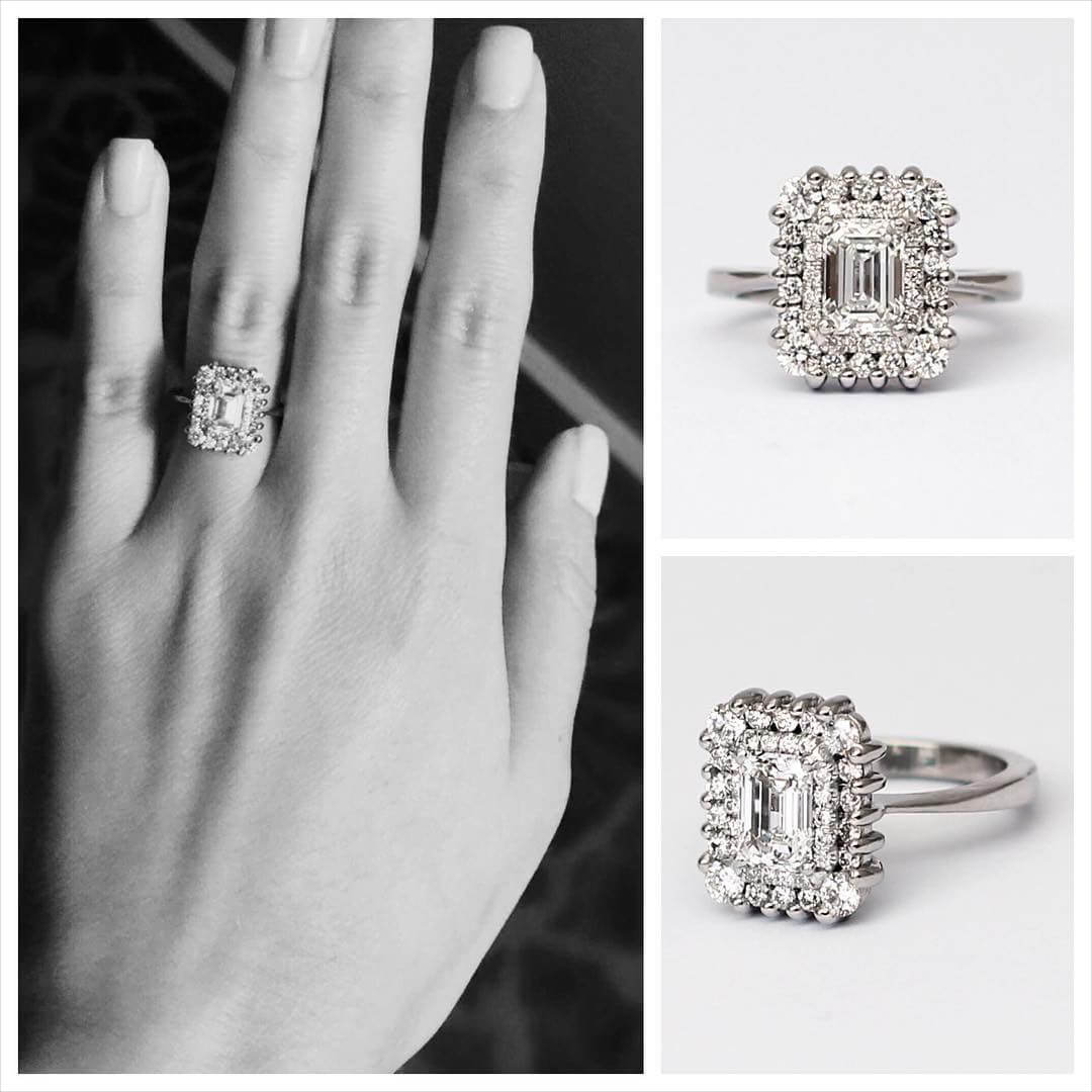 vintage princess cut diamond engagement ring