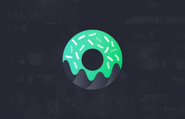 black background donut logo