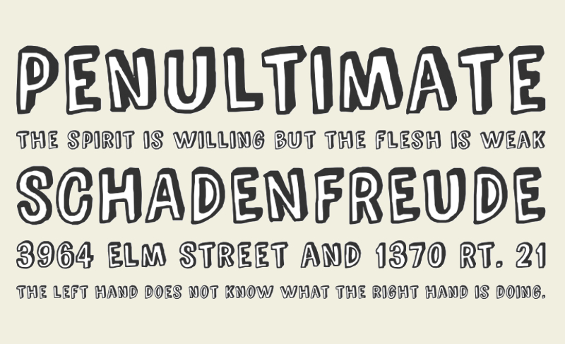 shadowy outline font