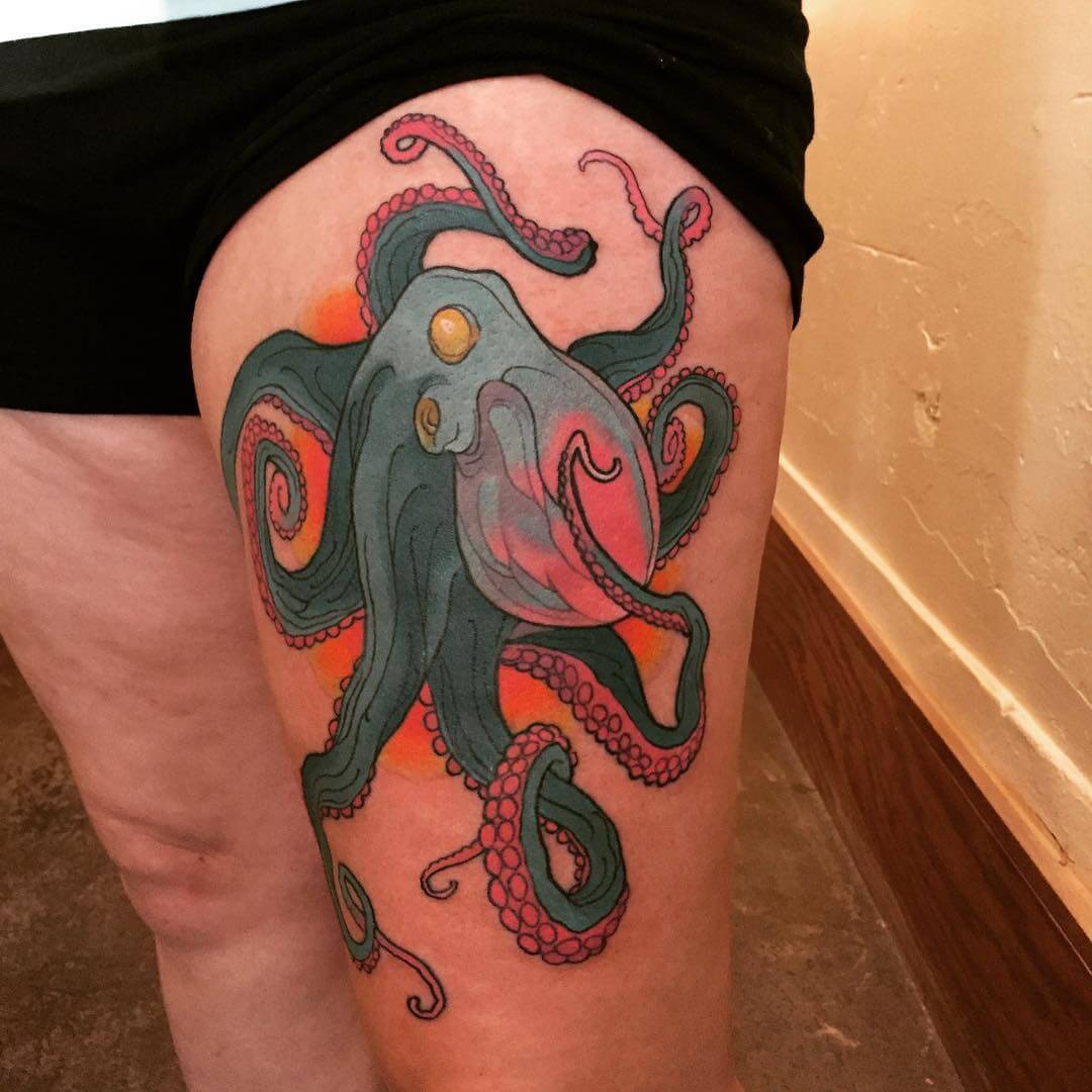 leg octopus tattoo design 1