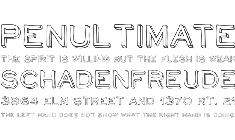 geometric outlined font