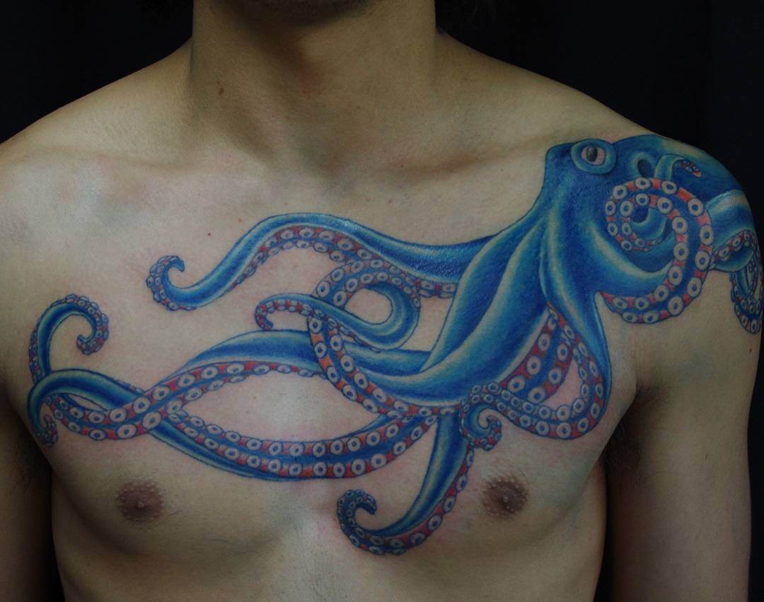 blue octopus tattoo design 1