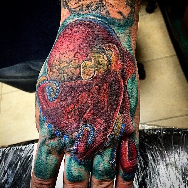 red octopus tattoo design 1