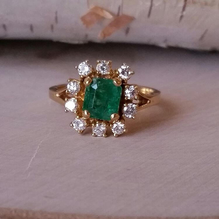 vintage emerald cut engagement ring