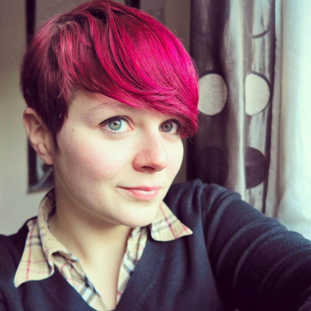 pink shaded pixie haircut 1