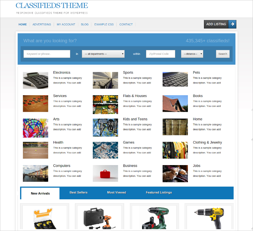 responsive classified theme