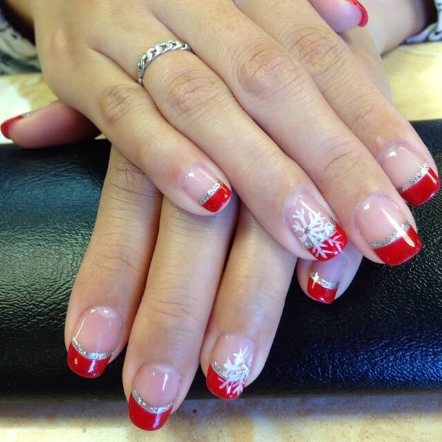 red french nail design 1