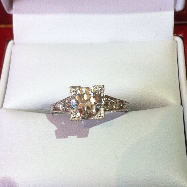 platinum vintage diamond ring