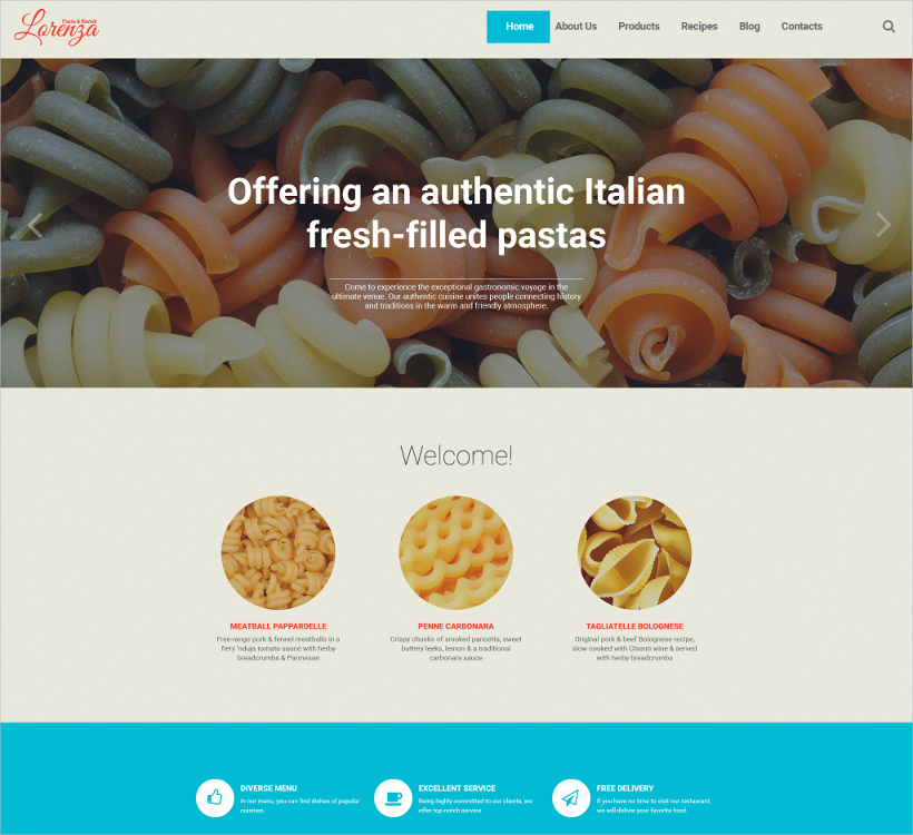 italian restaurant responsive wordpress theme
