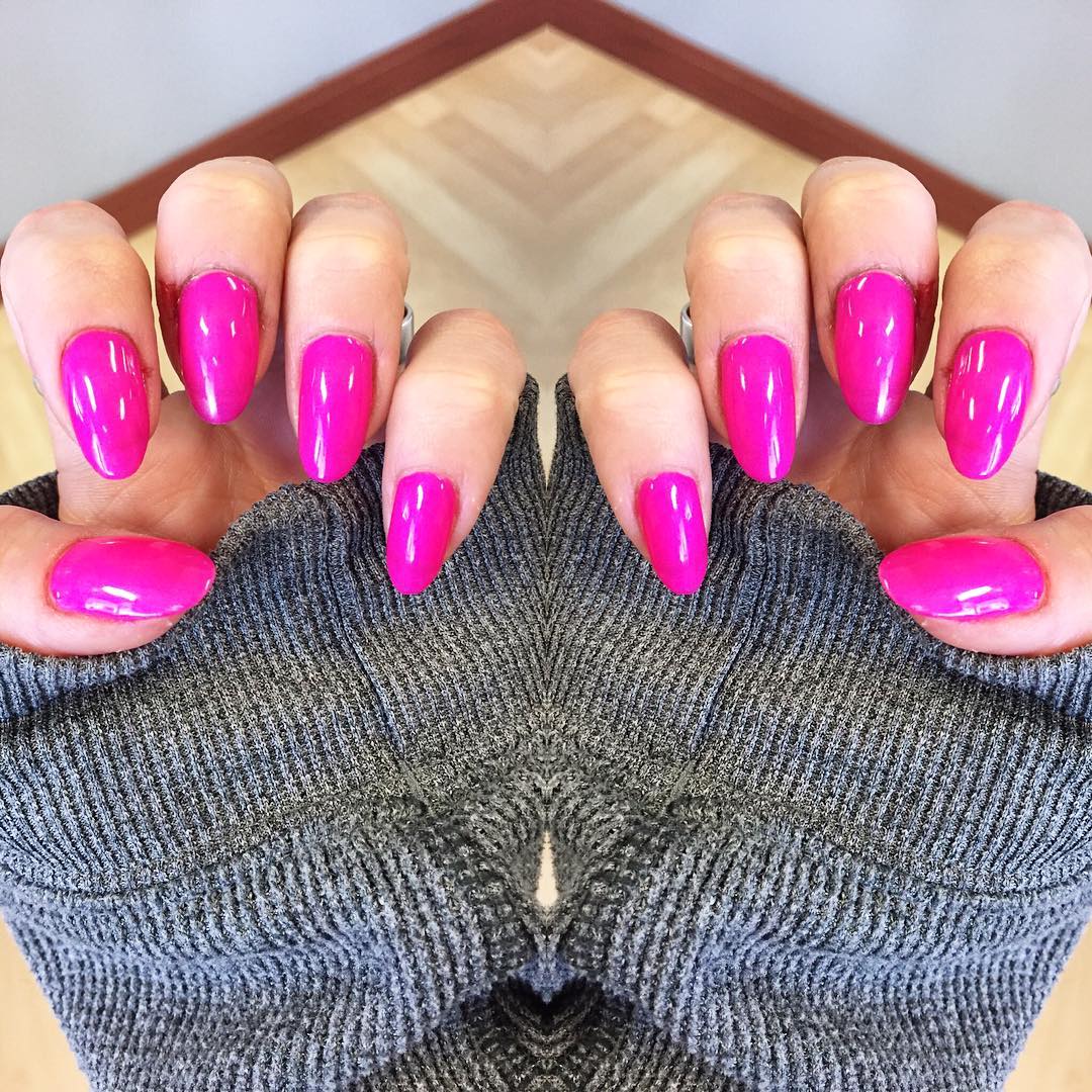dark pink nail art design