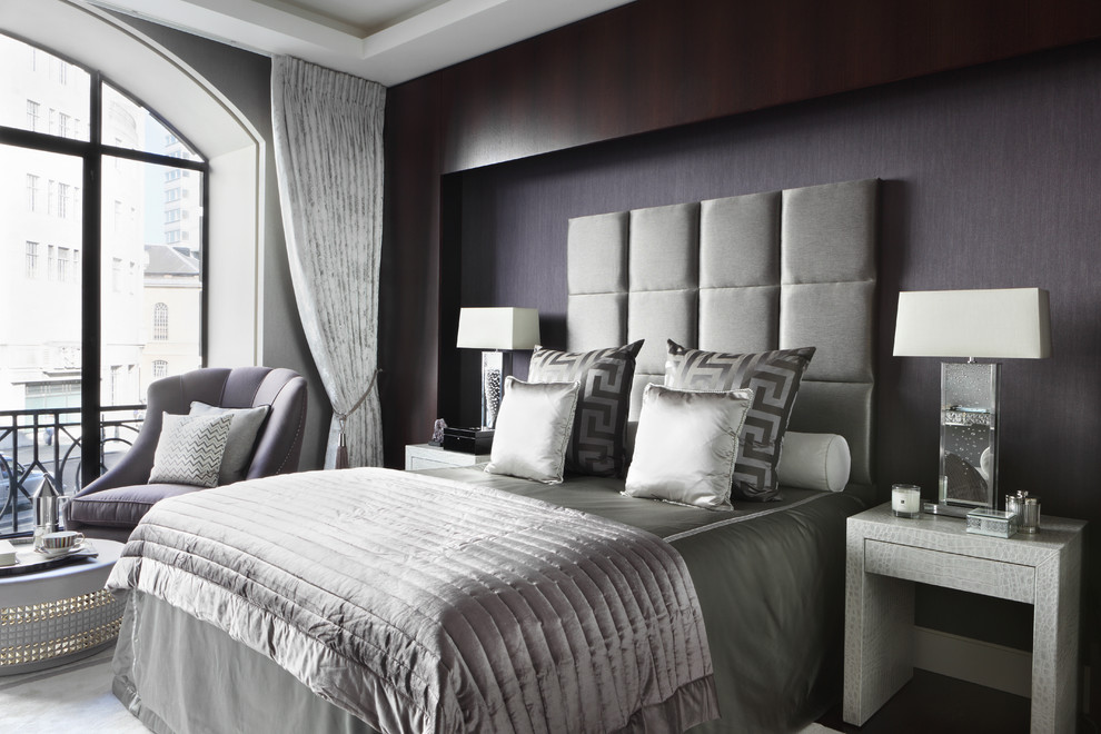 bedroom bed dark background leather designs elegant bedrooms interior luxury grey master decor decorating oliverburns gray houzz